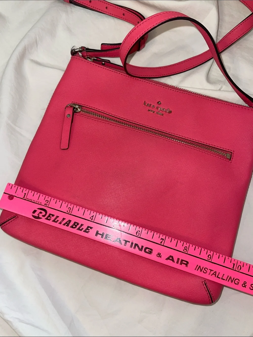 Kate Spade Watermelon Pink Crossbody Bag - Sleek Zip Front Shoulder Purse
